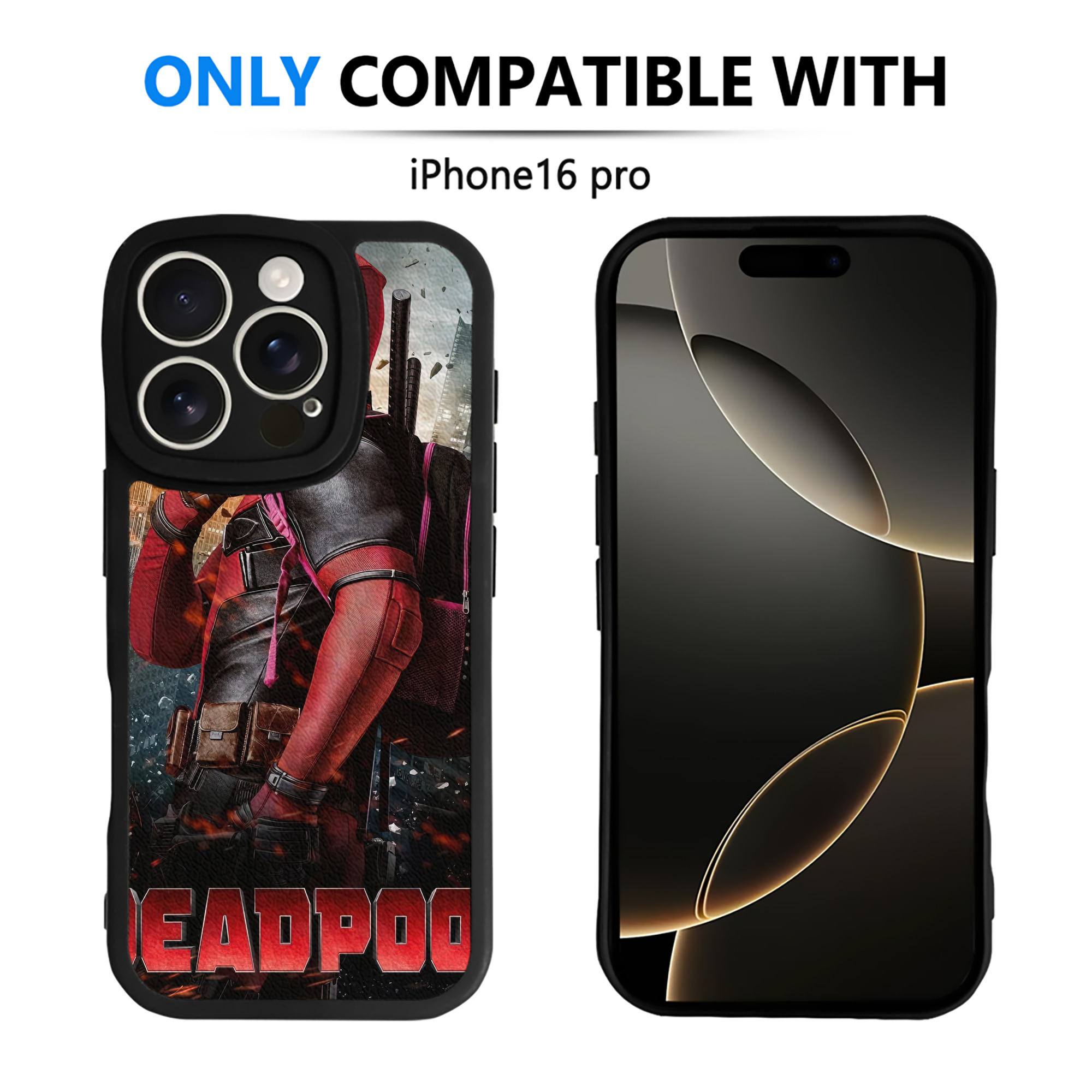 （画像用） Deadpool デッドプール 【iPhone 16シリーズ対応】シリコンスマホケース（レザー調） 材質：シリコン